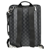 Louis Vuitton Damier Graphite Canvas Briefcase Backpack Bag Black