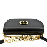 Christian Dior Montaigne Avenue Leather Shoulder Bag Black