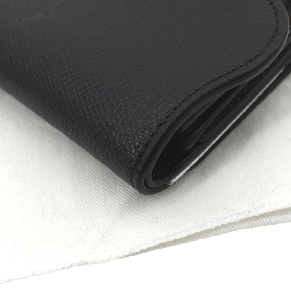 Christian Dior Saddle Grained Calfskin Leather Wallet Black