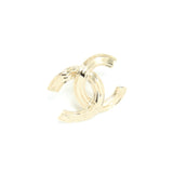 Chanel Giant CC Logo Earrings Light Gold Tone