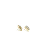 Chanel Square And CC Logo Large Model Earrings Light Gold Tone