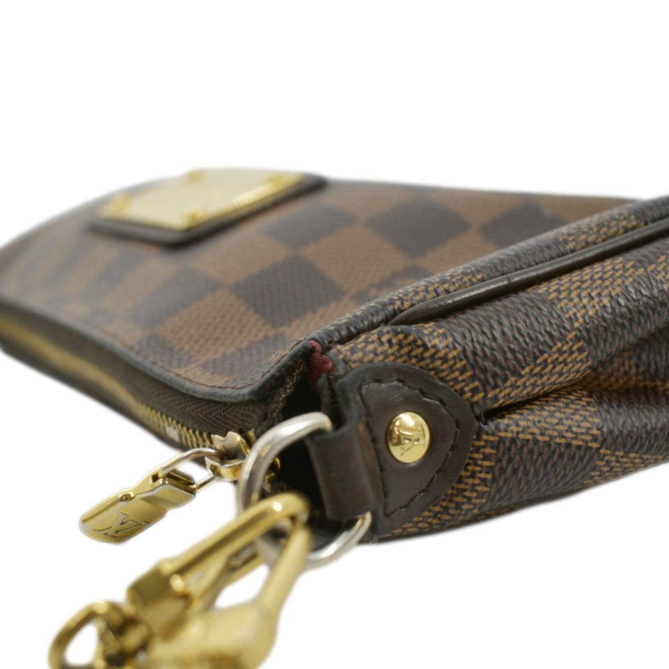 Louis Vuitton Eva Pochette Damier Ebene Clutch Crossbody Bag Brown
