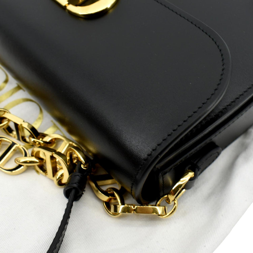 Christian Dior Montaigne Avenue Leather Shoulder Bag Black