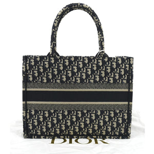 Christian Dior Book Small Oblique Embroidery Tote Bag Blue
