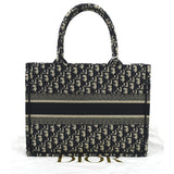 Christian Dior Book Small Oblique Embroidery Tote Bag Blue