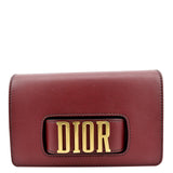 Christian Dior Dio(r)evolution Flap Calfskin Shoulder Bag Dark Red