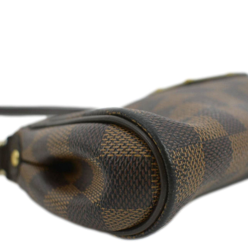Louis Vuitton Eva Pochette Damier Ebene Clutch Crossbody Bag Brown
