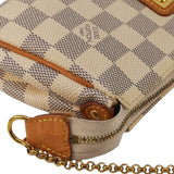 Louis Vuitton Pochette Eva Damier Azur Crossbody Clutch Bag White