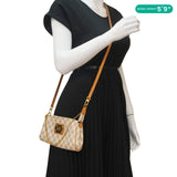 Louis Vuitton Pochette Eva Damier Azur Crossbody Clutch Bag White