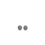 Chanel Round CC Crystal Earrings Black/ Silver