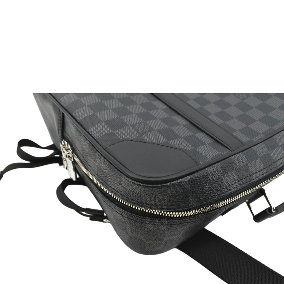 Louis Vuitton Damier Graphite Canvas Briefcase Backpack Bag Black