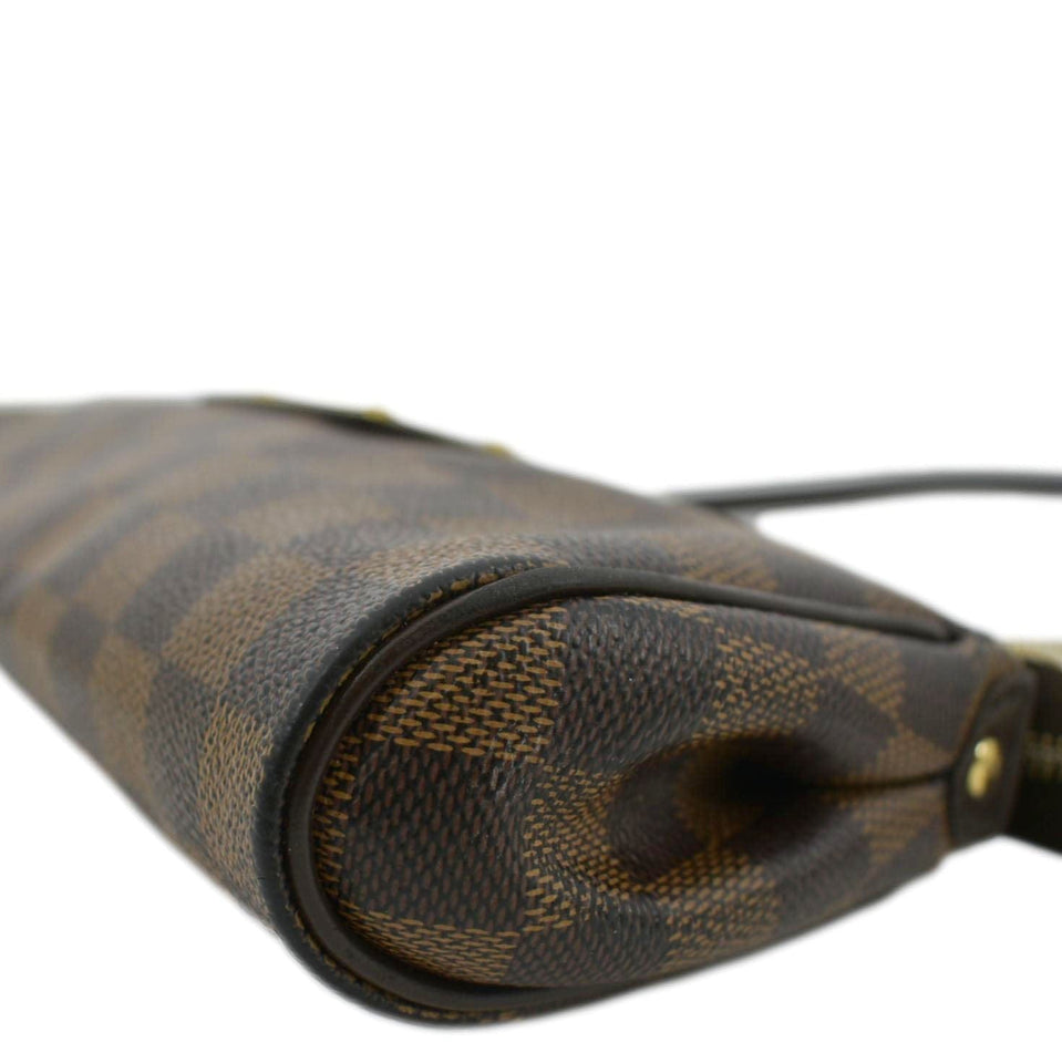 Louis Vuitton Eva Pochette Damier Ebene Clutch Crossbody Bag Brown