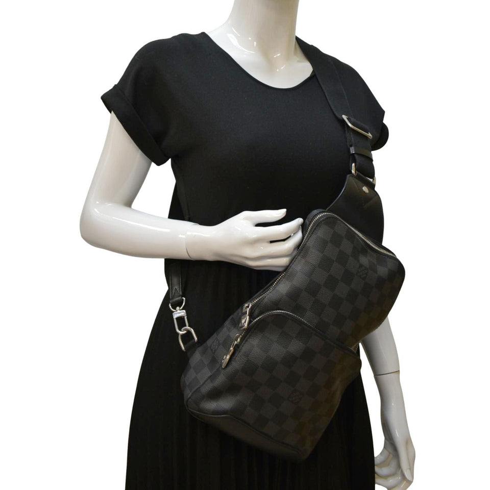 Louis Vuitton Avenue Sling Damier Graphite Backpack Bag Black