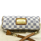Louis Vuitton Pochette Eva Damier Azur Crossbody Clutch Bag White
