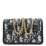 Christian Dior Montaigne Oblique Jacquard Pouch Navy Blue