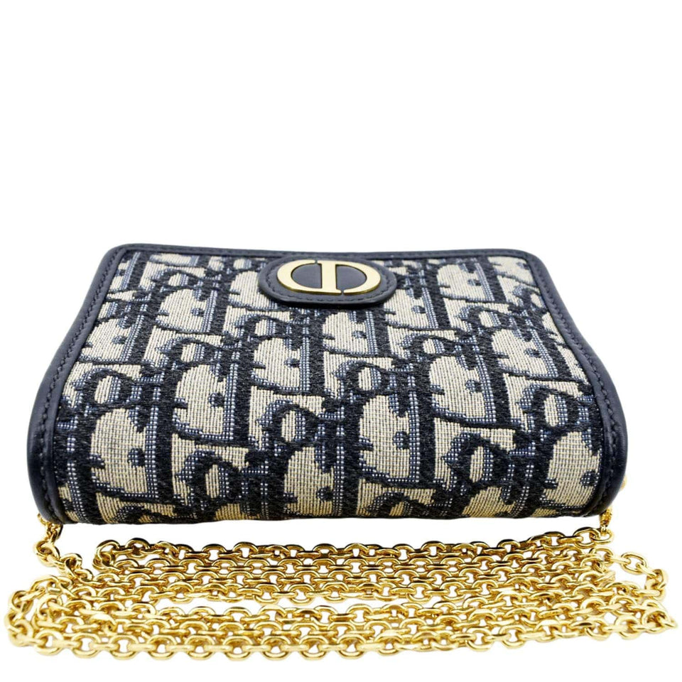 Christian Dior Montaigne Oblique Jacquard Pouch Navy Blue