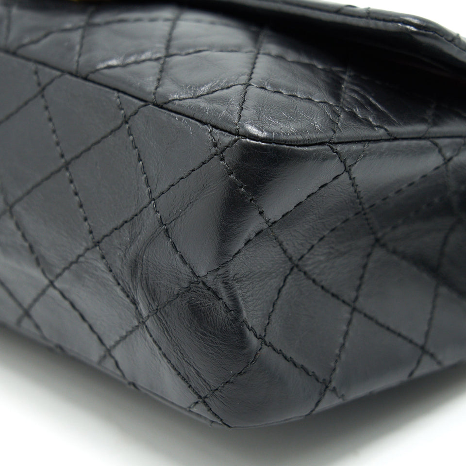 Chanel 2.55 Reissue Small Flap Bag Aged Calfskin in Black