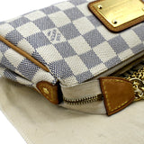 Louis Vuitton Pochette Eva Damier Azur Crossbody Clutch Bag White