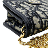 Christian Dior Montaigne Oblique Jacquard Pouch Navy Blue