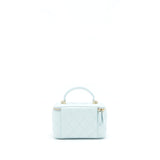 Chanel 21K Rectangular Top handle Vanity with Chain Baby Blue L