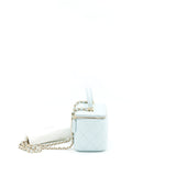 Chanel 21K Rectangular Top handle Vanity with Chain Baby Blue L
