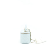 Chanel 21K Rectangular Top handle Vanity with Chain Baby Blue L