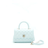 Chanel 21K Baby Blue Coco handle Small (old mini) 24cm L