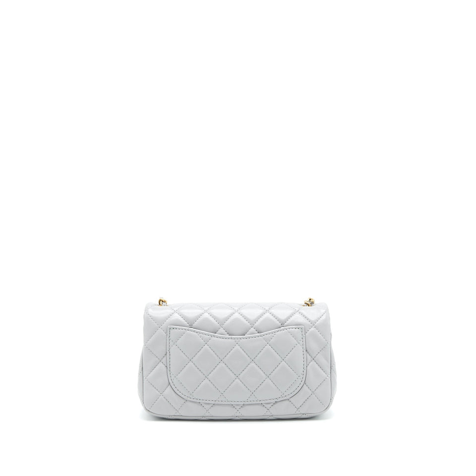 Chanel 21B pearl Crush Mini Rectangular Flap Bag Grey