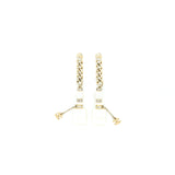 Chanel NO.5 Perfume Bottle Pearl Drop Earrings Light Gold Tone