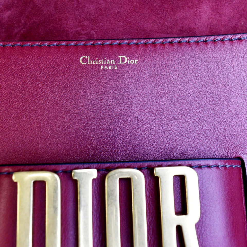 Christian Dior Dio(r)evolution Flap Calfskin Shoulder Bag Dark Red
