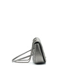 Chanel CC Logo Quilted Calfskin Flap Bag In Metallic Dark Grey