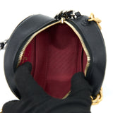Chanel 19 Round Clutch With Chain Goatskin Black Multicolour Hardware