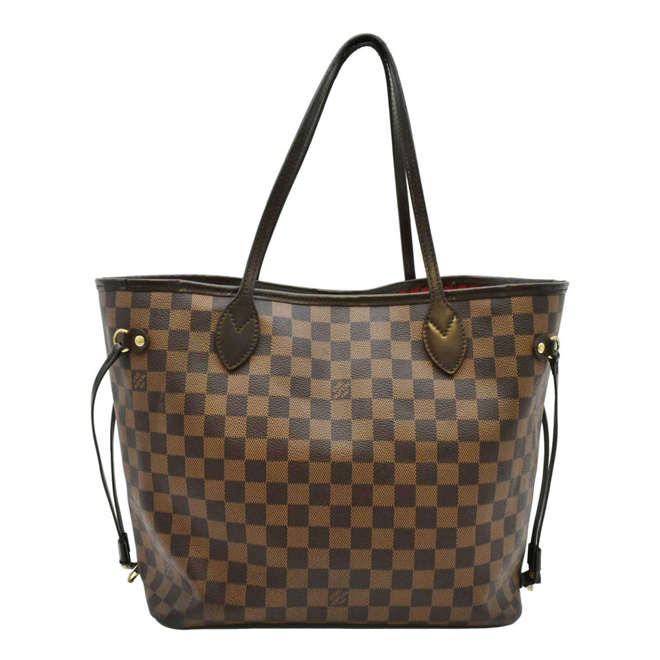Louis Vuitton Neverfull MM Damier Ebene Tote Bag Brown