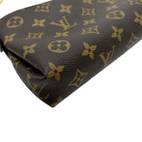 Louis Vuitton Pallas Monogram Canvas Clutch Crossbody Bag Brown