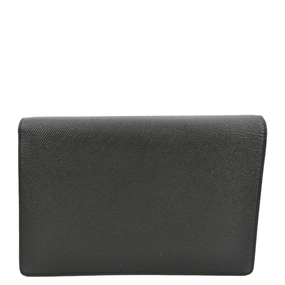 Christian Dior Long Saddle Leather Crossbody Chain Wallet Black