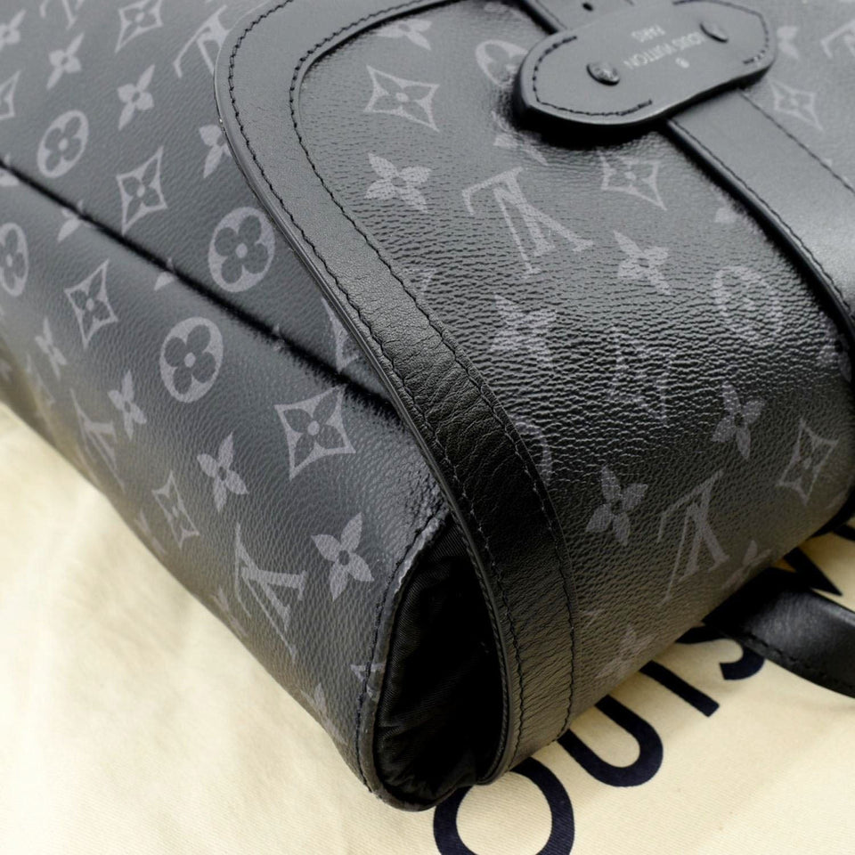 Louis Vuitton Saumur Monogram Canvas Backpack Bag Grey