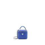Chanel 21K mini Top handle Vanity with Chain Blue L