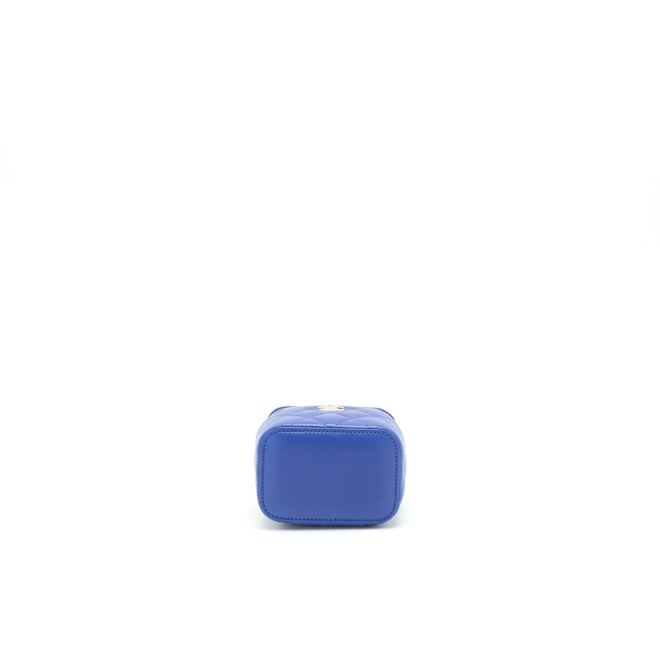 Chanel 21K mini Top handle Vanity with Chain Blue L