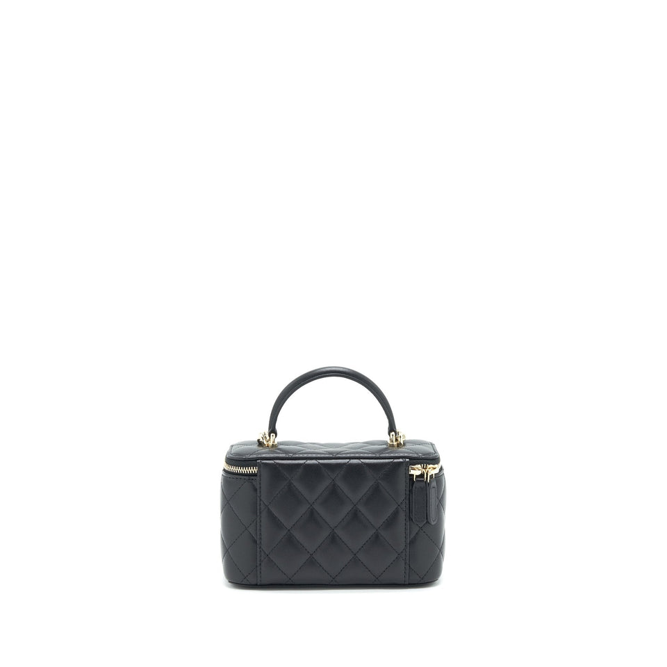 Chanel 21K Top Handle Rectangular Vanity With Chain Black L