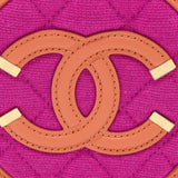 Chanel Round Clutch with Chain Fabric Multicolour
