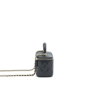 Chanel 21K Top Handle Rectangular Vanity With Chain Black L