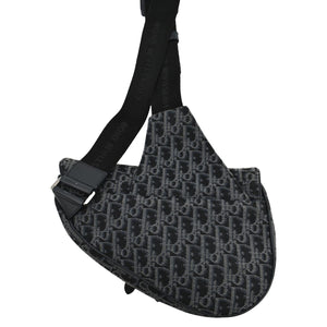 Christian Dior Saddle Oblique Jacquard Crossbody Bag Black