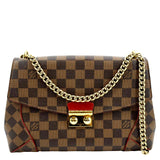 Louis Vuitton Caissa Chain Damier Ebene Clutch Shoulder Bag Brown