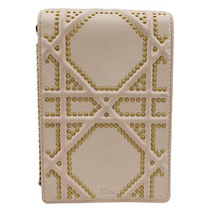 Christian Dior Diorama Vertical Leather Crossbody Clutch Bag Beige