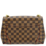Louis Vuitton Caissa Chain Damier Ebene Clutch Shoulder Bag Brown