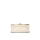 Chanel CC Logo Flap Bag With Chain Quilted Lambskin Ivory White