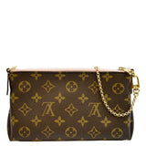 Louis Vuitton Pallas Monogram Canvas Clutch Crossbody Bag Brown