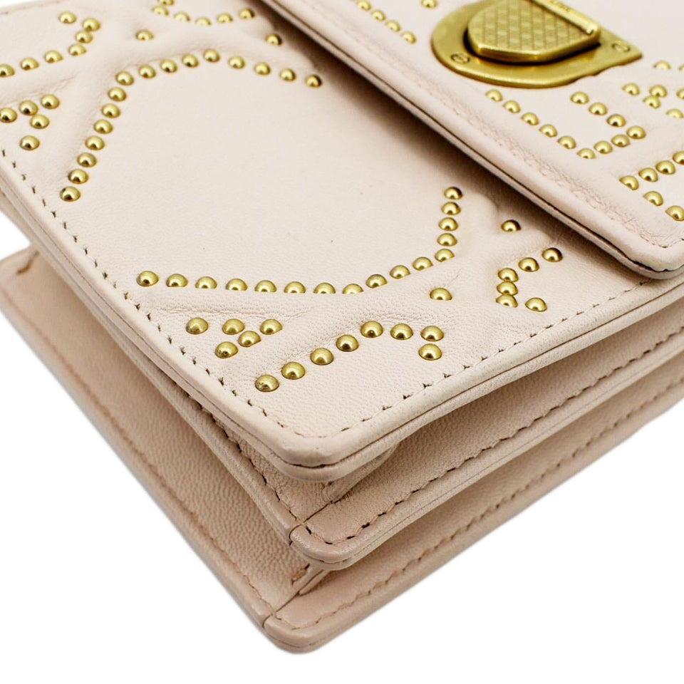 Christian Dior Diorama Vertical Leather Crossbody Clutch Bag Beige