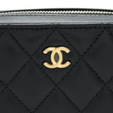 Chanel 22C Pearl Crush Mini Camera Case With Chain Black Lambskin