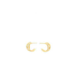 Chanel CC Logo Earrings Crystal Light Gold Tone